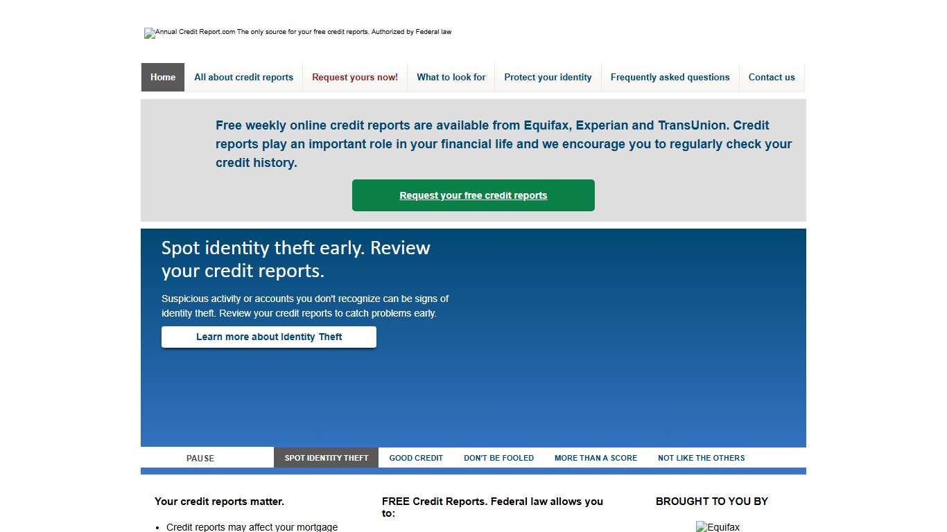 Annual Credit Report.com - Home Page